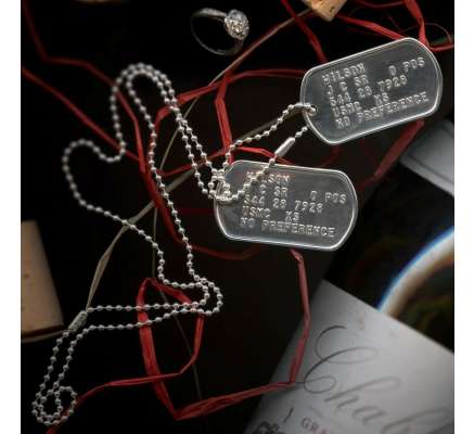 Stering Silver dog tags for Hens Night